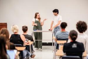 Student presentations in an Art History class.